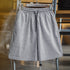 Casual Seersucker Checked Shorts – Breathable Straight Fit Office Summer Bottoms